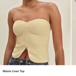 Yellow Strapless Top